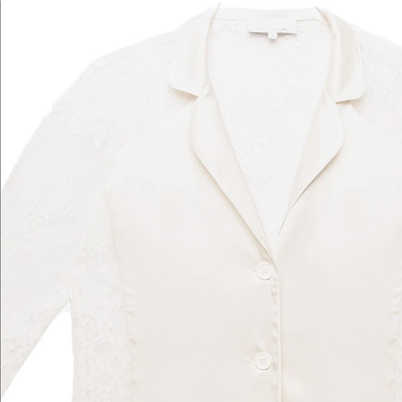 Fleur Du Mal Lace Silk Combo PJ Top - Picture 4 of 5